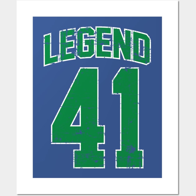 Legend 41 Dirk Nowitzki Green Wall Art by Fresh Fly Threads